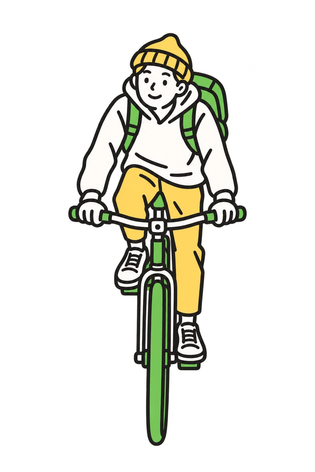 画面の下に向かう小さな自転車